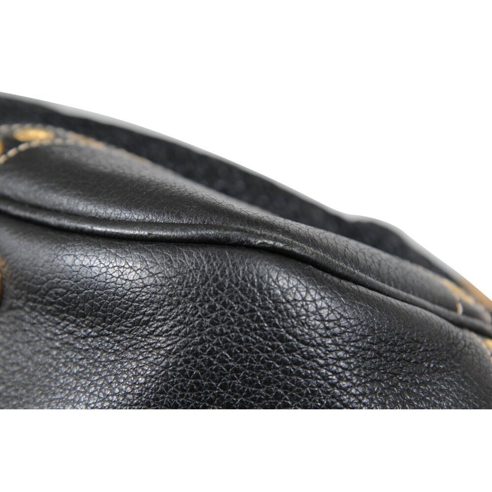 Prada Womens Paglia Vitello Daino Frame Satchel Shoulder Bag Black Woven Raffia - Picture 13 of 16